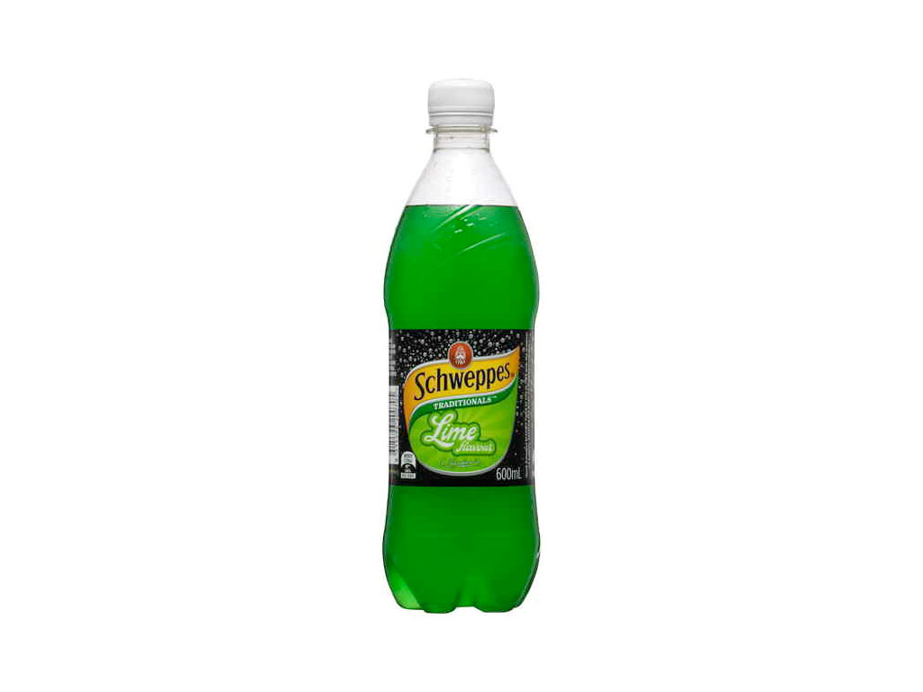 schweppes bottle traditional lime 600ml